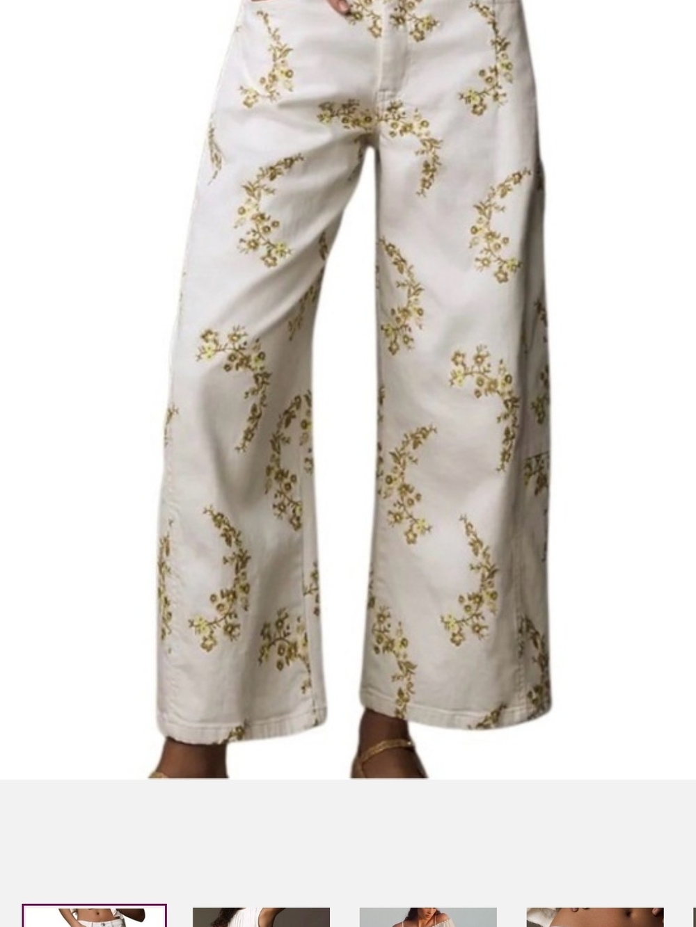 DARLING Women's White Floral Wide-Leg Pants Pilcro 31Tall